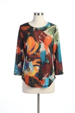 NEW JESS & JANE ballad round neck top in multi